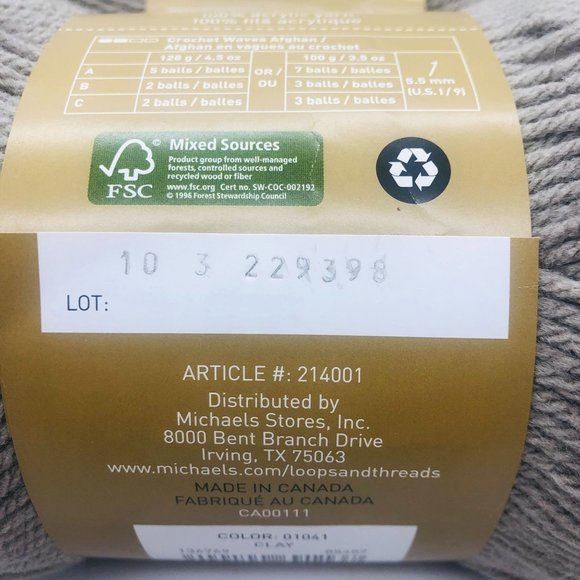 4 x Loops & Threads Impeccable Clay Acrylic Yarn Skeins Worsted 4.5 oz. 268 Yds - Picture 3 of 6